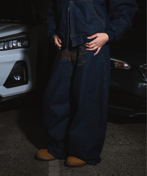 centimeter（センチメーター）の「Tribal logo balloon baggy pants（デニムパンツ・メンズ・グリーン系カモフラージュ/インディゴブルー/ブラック・MEDIUM/LARGE）」の8枚目の写真