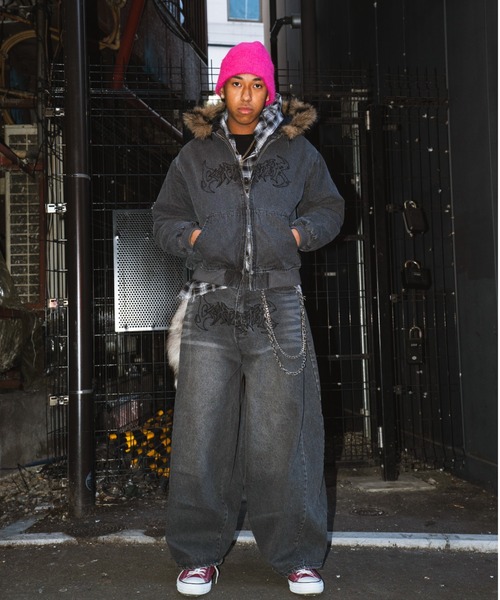 centimeter（センチメーター）の「Tribal logo balloon baggy pants（デニムパンツ・メンズ・グリーン系カモフラージュ/インディゴブルー/ブラック・MEDIUM/LARGE）」の9枚目の写真