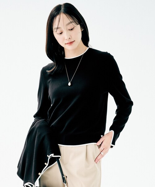 UNTITLED（アンタイトル）の「【アンサンブル可/洗える】ウォームスパンニット（ニット/セーター・レディース・ブラック系4/レッド系1/ライトグレー系4/ホワイト系7/ブルー系その他・48/44/04/02/00）」の15枚目の写真