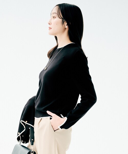 UNTITLED（アンタイトル）の「【アンサンブル可/洗える】ウォームスパンニット（ニット/セーター・レディース・ブラック系4/レッド系1/ライトグレー系4/ホワイト系7/ブルー系その他・48/44/04/02/00）」の14枚目の写真