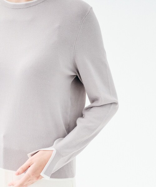 UNTITLED（アンタイトル）の「【アンサンブル可/洗える】ウォームスパンニット（ニット/セーター・レディース・ブラック系4/レッド系1/ライトグレー系4/ホワイト系7/ブルー系その他・48/44/04/02/00）」の9枚目の写真