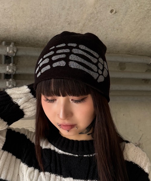 Figments(フィグメンツ)の「bonehandワッチ(ニットキャップ/ビーニー・レディース・ブラック・FREE)」の1枚目の写真