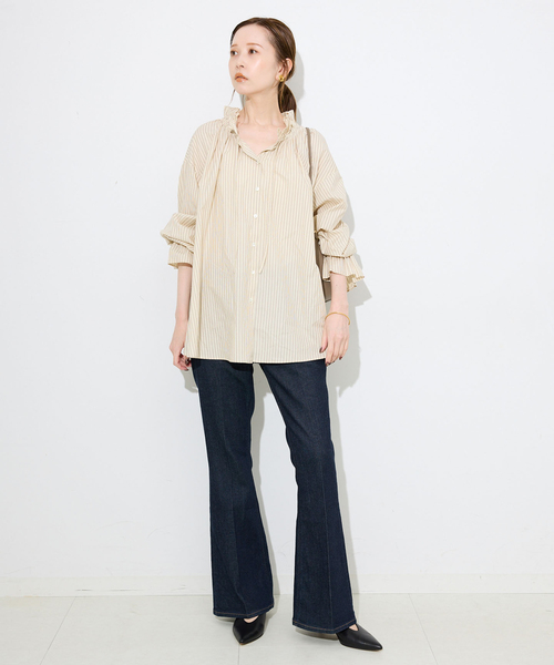 Healthy denim(ヘルシーデニム)の「《追加》Healthy DENIM/ヘルシーデニム MACARONI 【洗濯機使用可能】(デニムパンツ・レディース・ネイビー/サックスブルー・23cm/24cm/26cm/25cm)」の3枚目の写真