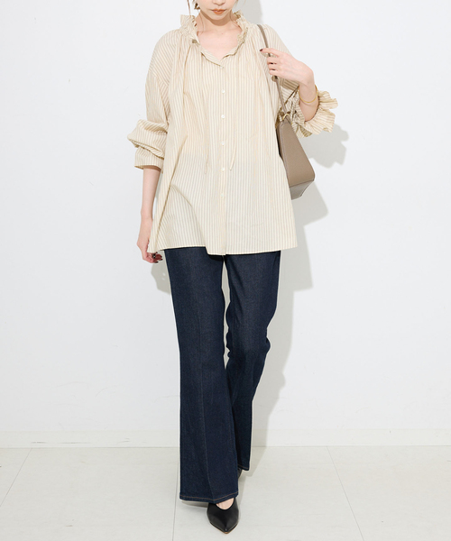 Healthy denim(ヘルシーデニム)の「《追加》Healthy DENIM/ヘルシーデニム MACARONI 【洗濯機使用可能】(デニムパンツ・レディース・ネイビー/サックスブルー・23cm/24cm/26cm/25cm)」の5枚目の写真