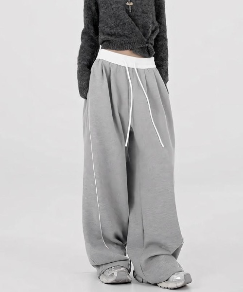 セール】【秋冬新作】ライン入り配色スエットパンツ（スウェットパンツ