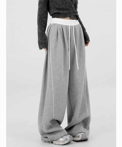 セール】【秋冬新作】ライン入り配色スエットパンツ（スウェットパンツ