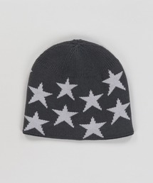 SPINNS | 裏地フリースであったか♪ジャガードシングルニットビーニー/スモールスター/ユニセックス(ニットキャップ/ビーニー)