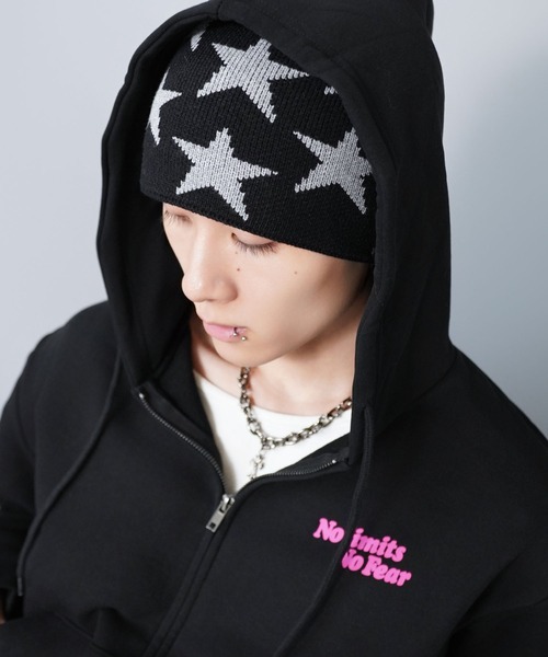 SPINNS（スピンズ）の「裏地フリースであったか♪ジャガードシングルニットビーニー/スモールスター/ユニセックス（ニットキャップ/ビーニー・メンズ・ブラック/グリーン・ONESIZE）」の7枚目の写真