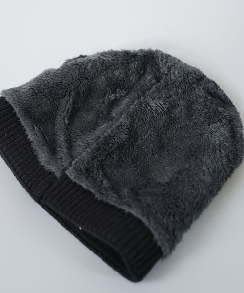 SPINNS（スピンズ）の「裏地フリースであったか♪ジャガードシングルニットビーニー/スモールスター/ユニセックス（ニットキャップ/ビーニー・メンズ・ブラック/グリーン・ONESIZE）」の6枚目の写真