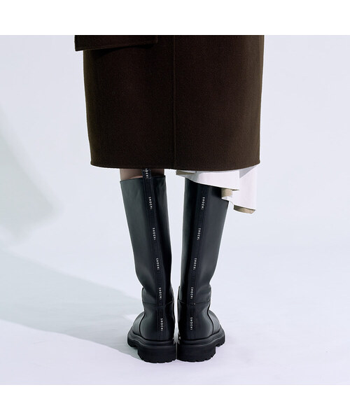 SHOEHI(シューハイ)の「ガビワイドロングミドルブーツ_B1540(2Colors)(ブーツ・レディース・ブラック/アイボリー・22.5cm/23cm/23.5cm/24cm/24.5cm/25cm)」の1枚目の写真