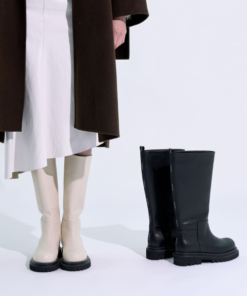 SHOEHI(シューハイ)の「ガビワイドロングミドルブーツ_B1540(2Colors)(ブーツ・レディース・ブラック/アイボリー・22.5cm/23cm/23.5cm/24cm/24.5cm/25cm)」の8枚目の写真
