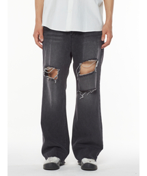 THESTORI（ザ・ストリ）の「Bite Destroyed Denim Pants (Black)（デニムパンツ）」