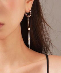 マルチウェイ ロング チャーム フープ ピアス