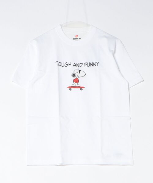 JUGLANS(ユグランス)の「【Hanes】HM1-D002 PEANUTS X BEEFY-T/ピーナッツコラボ/Tシャツ(Tシャツ/カットソー・メンズ・グレー/ホワイト/ブラック/ネイビー・XL/L/M/S)」の1枚目の写真