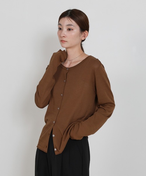 select MOCA（セレクトモカ）の「【UVカット】クールタッチシアーカーディガン（カーディガン/ボレロ・レディース・ピンク/ブラウン/ブラック/アイボリー/グレー・FREE）」の4枚目の写真