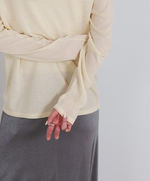 select MOCA（セレクトモカ）の「【UVカット】クールタッチシアーカーディガン（カーディガン/ボレロ・レディース・ピンク/ブラウン/ブラック/アイボリー/グレー・FREE）」の10枚目の写真