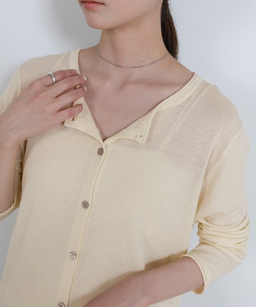 select MOCA（セレクトモカ）の「【UVカット】クールタッチシアーカーディガン（カーディガン/ボレロ・レディース・ピンク/ブラウン/ブラック/アイボリー/グレー・FREE）」の7枚目の写真