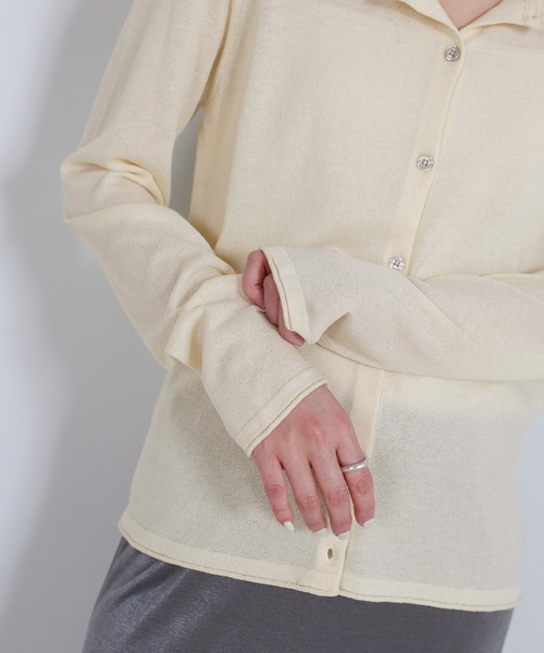 select MOCA（セレクトモカ）の「【UVカット】クールタッチシアーカーディガン（カーディガン/ボレロ・レディース・ピンク/ブラウン/ブラック/アイボリー/グレー・FREE）」の8枚目の写真