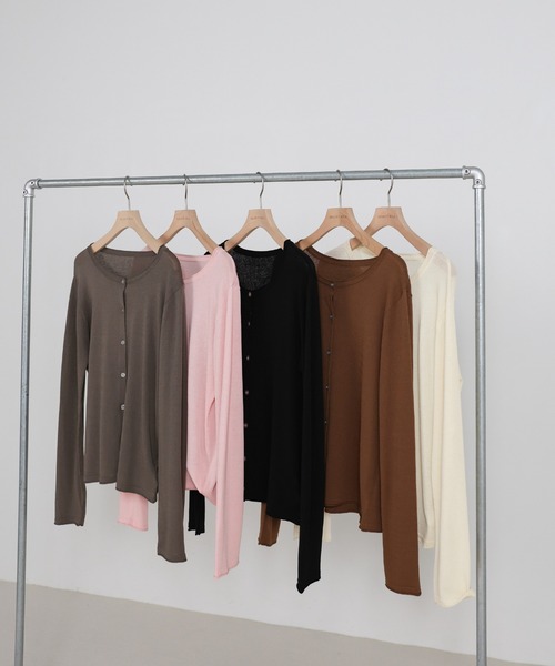 select MOCA（セレクトモカ）の「【UVカット】クールタッチシアーカーディガン（カーディガン/ボレロ・レディース・ピンク/ブラウン/ブラック/アイボリー/グレー・FREE）」の20枚目の写真