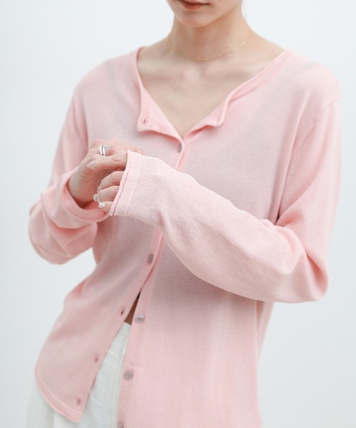 select MOCA(セレクトモカ)の「【UVカット/接触冷感】クールタッチシアーカーディガン(カーディガン/ボレロ・レディース・ピンク/ブラウン/ブラック/アイボリー/グレー・FREE)」の15枚目の写真