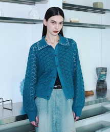 seyto（セイト）の「Bijou collar openwork knit cardigan / ビジューカラー透かし編みニットカーディガン（カーディガン/ボレロ）」