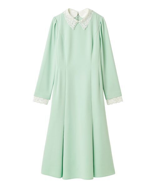 CELFORD(セルフォード)の「刺繍レース付きマーメイドワンピース(ワンピース・レディース・ミント/ダークネイビー/ブラック・36/38)」の2枚目の写真