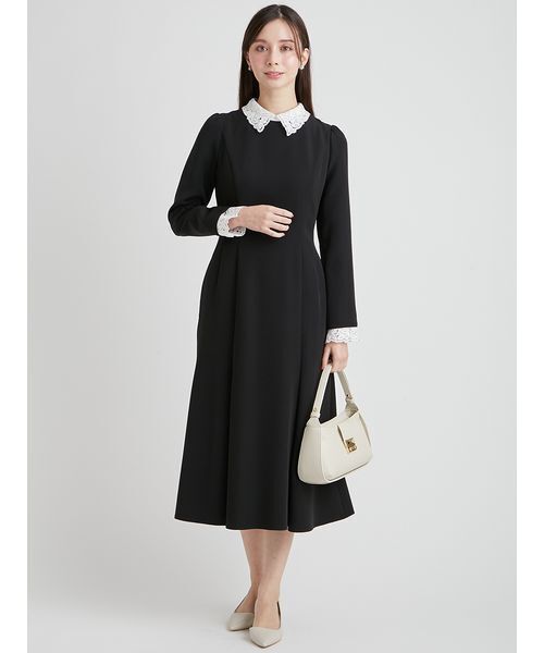 CELFORD(セルフォード)の「刺繍レース付きマーメイドワンピース(ワンピース・レディース・ミント/ダークネイビー/ブラック・36/38)」の1枚目の写真