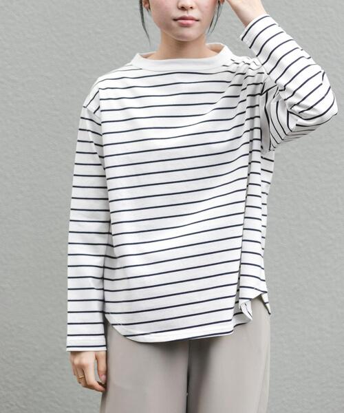 FORK&SPOON(フォークアンドスプーン)の「FORK&SPOON ボトルネックロングスリーブTシャツ(Tシャツ/カットソー・レディース・ホワイト系その他/オフホワイト/ブラック・1)」の16枚目の写真