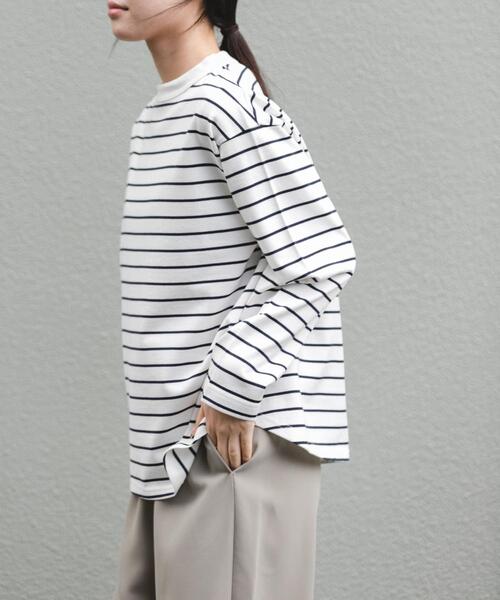 FORK&SPOON(フォークアンドスプーン)の「FORK&SPOON ボトルネックロングスリーブTシャツ(Tシャツ/カットソー・レディース・ホワイト系その他/オフホワイト/ブラック・1)」の15枚目の写真