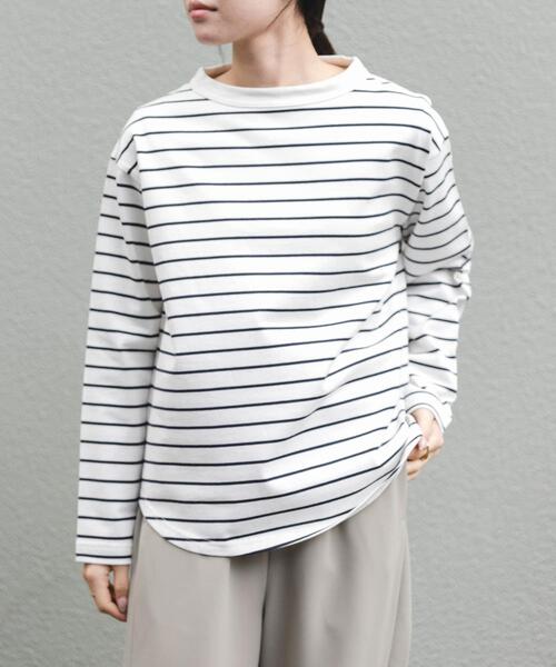 FORK&SPOON(フォークアンドスプーン)の「FORK&SPOON ボトルネックロングスリーブTシャツ(Tシャツ/カットソー・レディース・ホワイト系その他/オフホワイト/ブラック・1)」の12枚目の写真