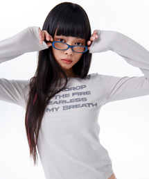 runningHIGH（ランニングハイ）の「レタリングスリムL/Sティー [グレー]（Tシャツ/カットソー）」