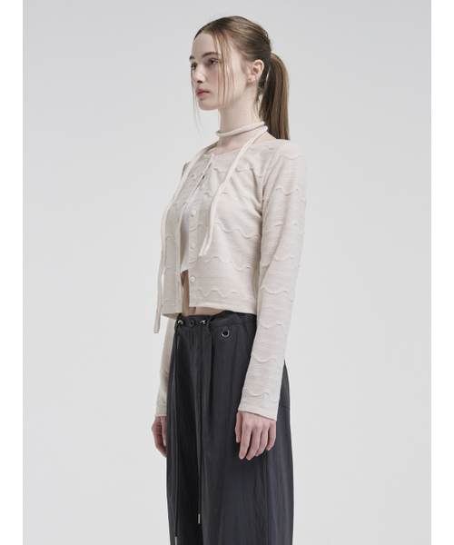 ETMON(エトモン)の「Wave Scarf Cardigan, Cream(カーディガン/ボレロ・レディース・その他・FREE)」の5枚目の写真