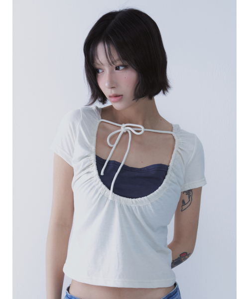 SETSETSET（セットセットセット）の「ルナ ベール フーディー Tシャツ アイボリー（Tシャツ/カットソー・レディース・その他・ONE SIZE）」の7枚目の写真