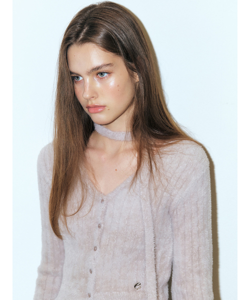 ETMON(エトモン)の「Fluffy Scarf Knit Cardigan, Warm Grey(カーディガン/ボレロ・レディース・その他・FREE)」の2枚目の写真