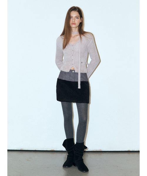 ETMON(エトモン)の「Fluffy Scarf Knit Cardigan, Warm Grey(カーディガン/ボレロ・レディース・その他・FREE)」の3枚目の写真