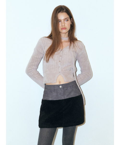 ETMON(エトモン)の「Fluffy Scarf Knit Cardigan, Warm Grey(カーディガン/ボレロ・レディース・その他・FREE)」の4枚目の写真