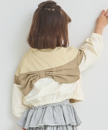pairmanon（ペアマノン）の「ガールズ 配色切り替え バックリボン ブルゾン（ブルゾン）」