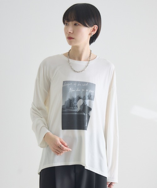 Paradise Picnic(パラダイスピクニック)の「SUGAR ROSE カウフォトタックロンT(Tシャツ/カットソー・レディース・ホワイト/ブラック/グリーン・FREE)」の2枚目の写真