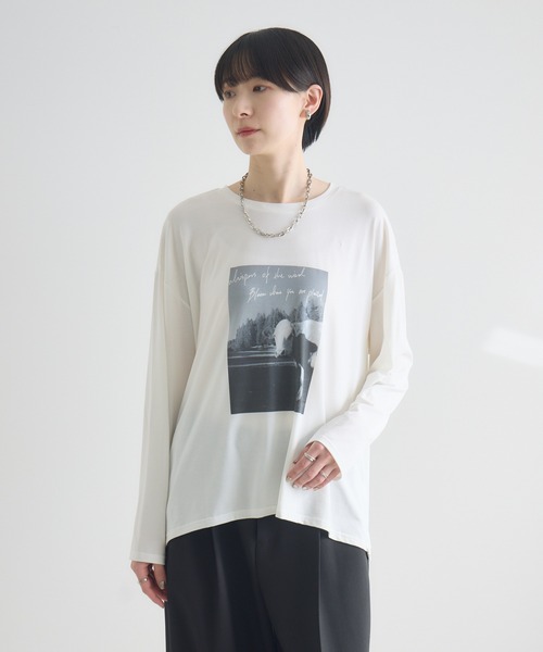 Paradise Picnic(パラダイスピクニック)の「SUGAR ROSE カウフォトタックロンT(Tシャツ/カットソー・レディース・ホワイト/ブラック/グリーン・FREE)」の22枚目の写真