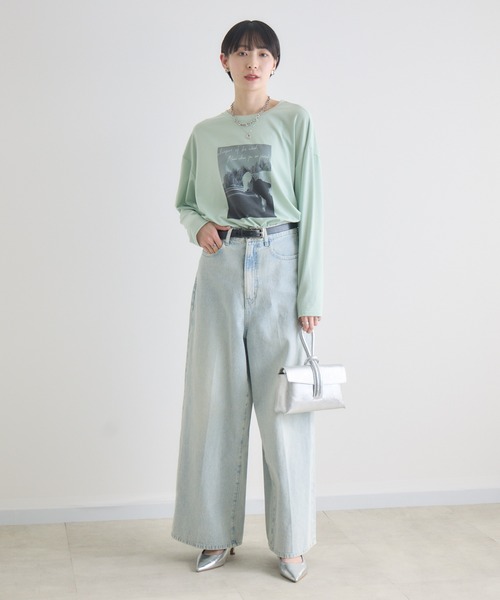 Paradise Picnic(パラダイスピクニック)の「SUGAR ROSE カウフォトタックロンT(Tシャツ/カットソー・レディース・ホワイト/ブラック/グリーン・FREE)」の19枚目の写真