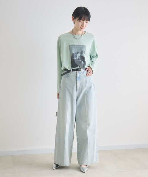 Paradise Picnic(パラダイスピクニック)の「SUGAR ROSE カウフォトタックロンT(Tシャツ/カットソー・レディース・ホワイト/ブラック/グリーン・FREE)」の13枚目の写真