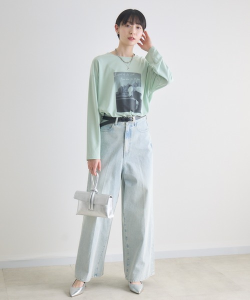 Paradise Picnic(パラダイスピクニック)の「SUGAR ROSE カウフォトタックロンT(Tシャツ/カットソー・レディース・ホワイト/ブラック/グリーン・FREE)」の14枚目の写真