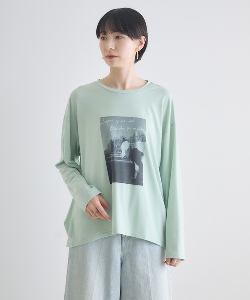 Paradise Picnic(パラダイスピクニック)の「SUGAR ROSE カウフォトタックロンT(Tシャツ/カットソー・レディース・ホワイト/ブラック/グリーン・FREE)」の18枚目の写真