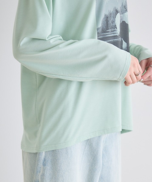 Paradise Picnic(パラダイスピクニック)の「SUGAR ROSE カウフォトタックロンT(Tシャツ/カットソー・レディース・ホワイト/ブラック/グリーン・FREE)」の5枚目の写真