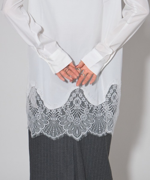 leimn（レイムン）の「裾レースシャツ（シャツ/ブラウス・レディース・ミント/ホワイト・M）」の13枚目の写真