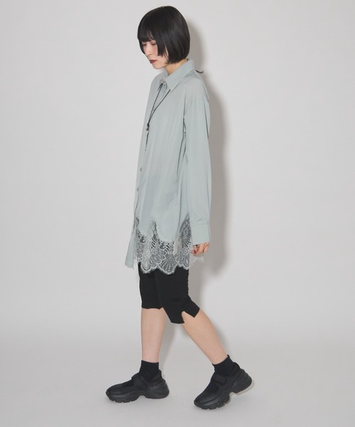 leimn（レイムン）の「裾レースシャツ（シャツ/ブラウス・レディース・ミント/ホワイト・M）」の17枚目の写真