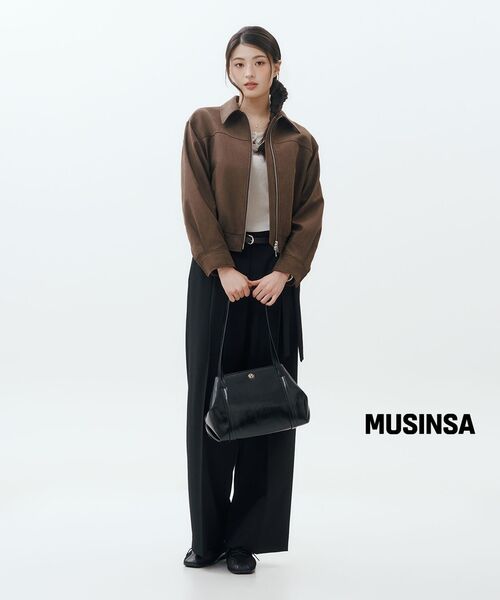 MUSINSA STANDARD WOMAN（ムシンサスタンダードウーマン）の「ウィメンズ シンセティックスエード ブルゾンジャケット [ダークブラウン]（ブルゾン・レディース・その他・SMALL/MEDIUM/LARGE/X-SMALL）」の9枚目の写真