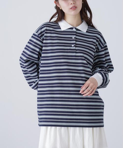 FREE'S MART(フリーズマート)の「◆マルチボーダーラガーポロシャツ(Tシャツ/カットソー・レディース・グレー系その他/ワンウォッシュ・FREE)」の19枚目の写真