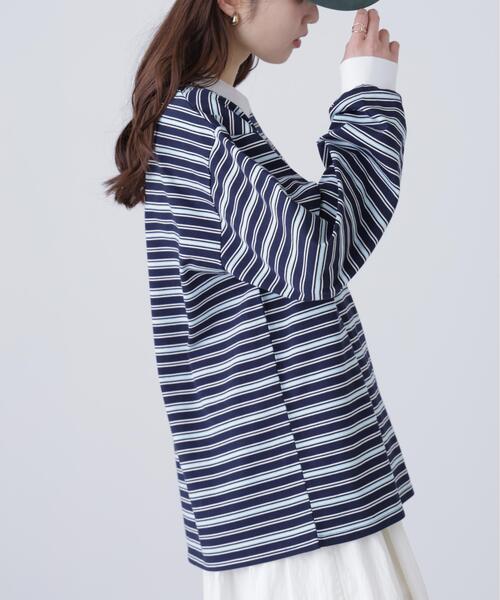 FREE'S MART(フリーズマート)の「◆マルチボーダーラガーポロシャツ(Tシャツ/カットソー・レディース・グレー系その他/ワンウォッシュ・FREE)」の20枚目の写真