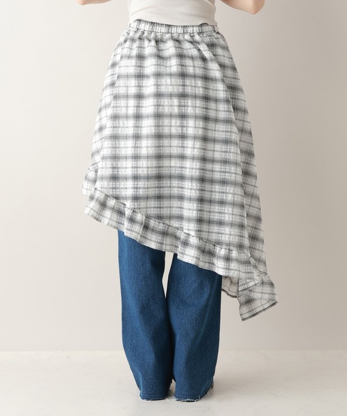 RAGEBLUE（レイジブルー）の「アシメチェックスカート（スカート・レディース・ホワイト/ブルー・FREE）」の14枚目の写真